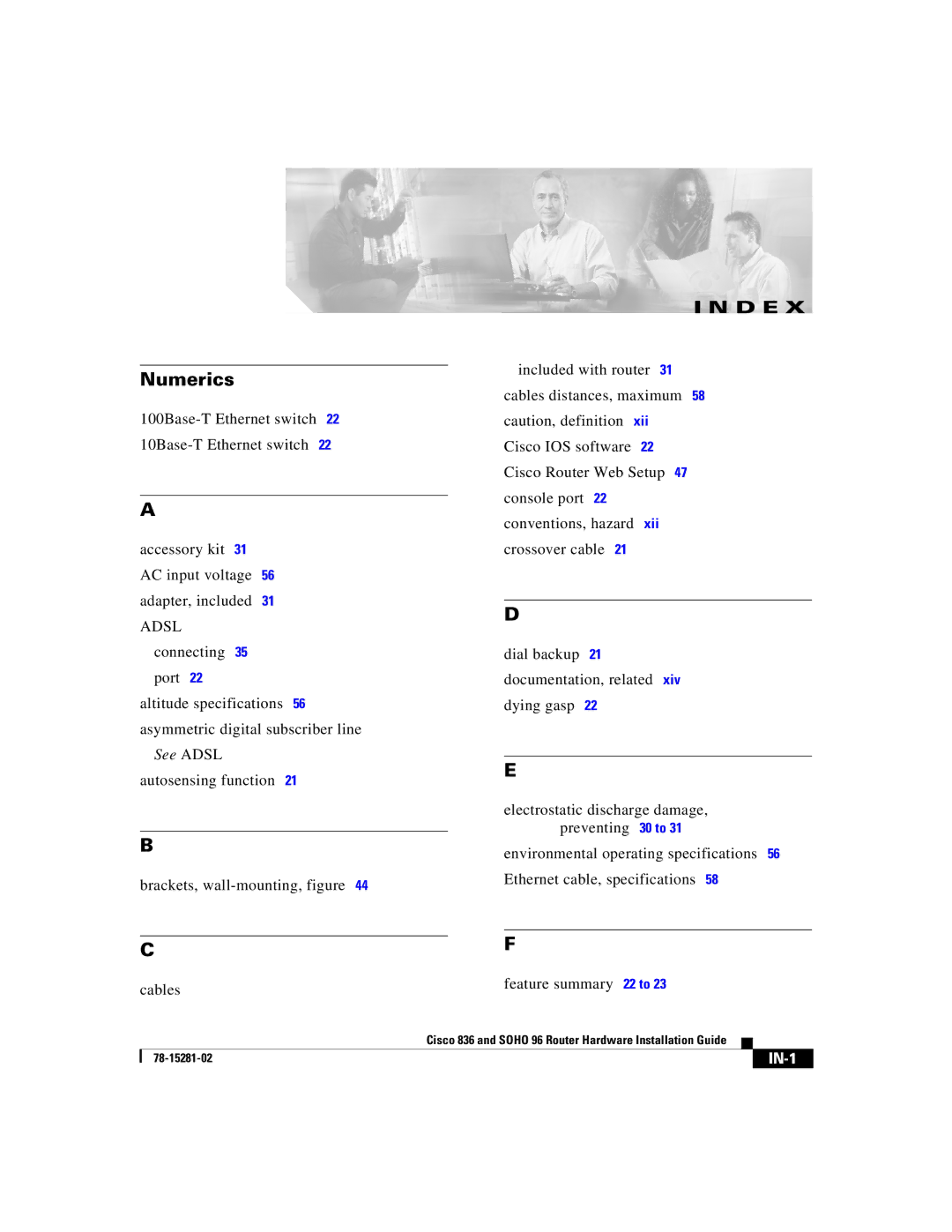 Cisco Systems 96 manual Numerics 