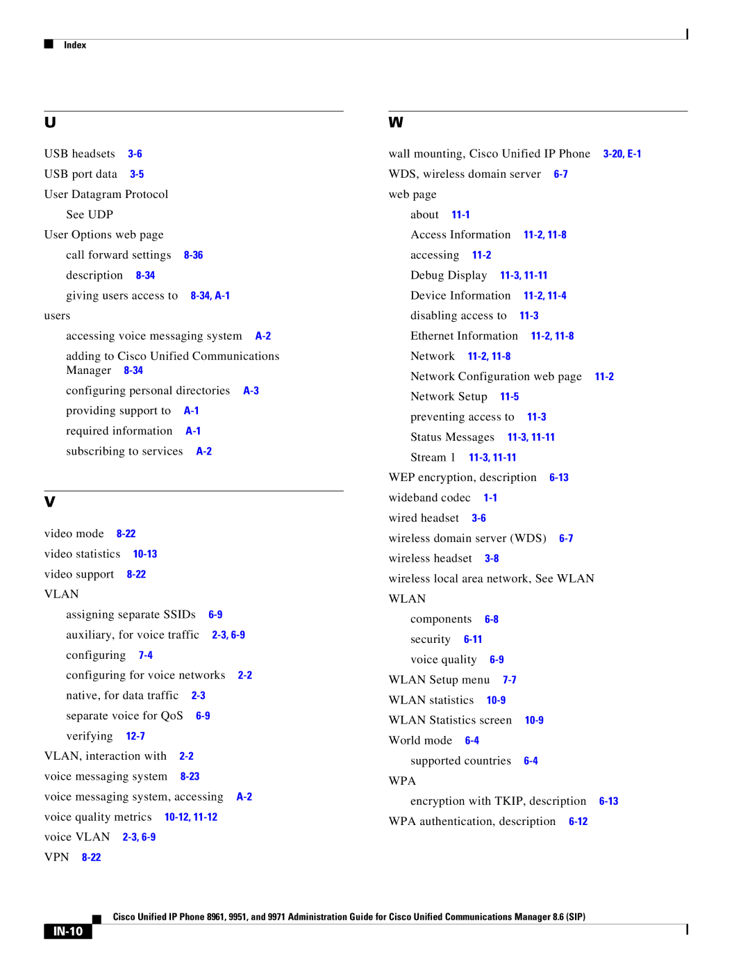 Cisco Systems 9951 Video mode Video statistics, Video support, Assigning separate SSIDs Auxiliary, for voice traffic, Vpn 