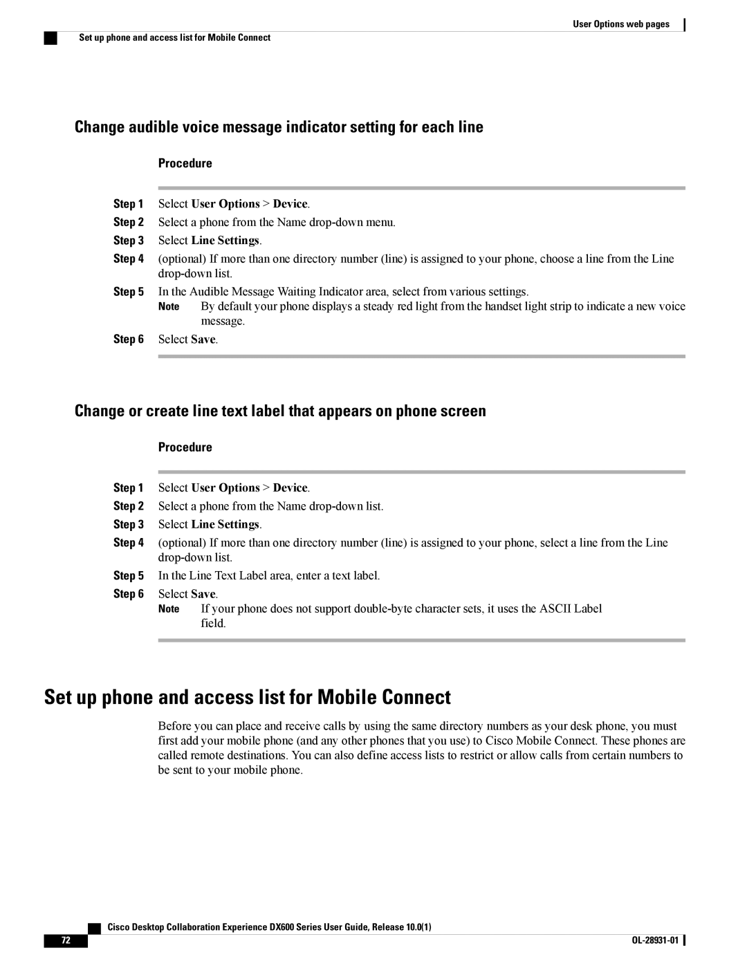 Cisco Systems A03D600GA2 Set up phone and access list for Mobile Connect, Select a phone from the Name drop-down menu 