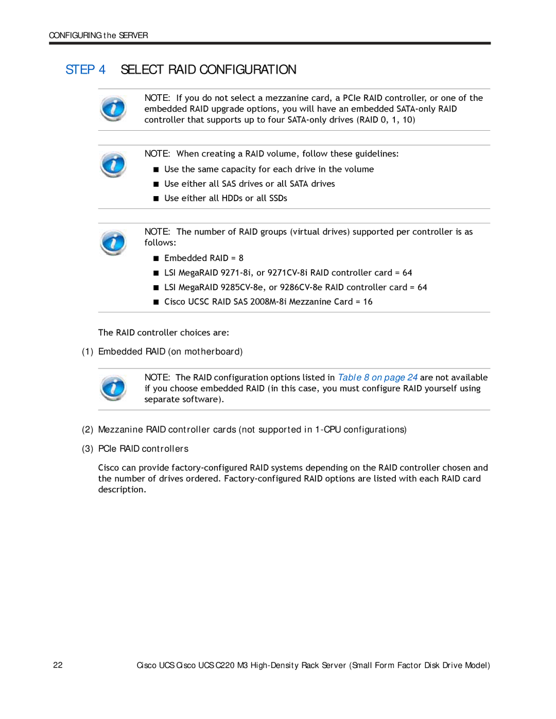 Cisco Systems A03D600GA2 manual Select RAID Configuration 