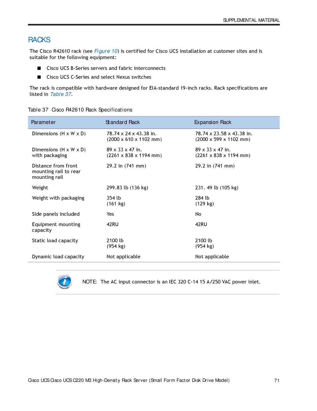 Cisco Systems A03D600GA2 manual Racks 