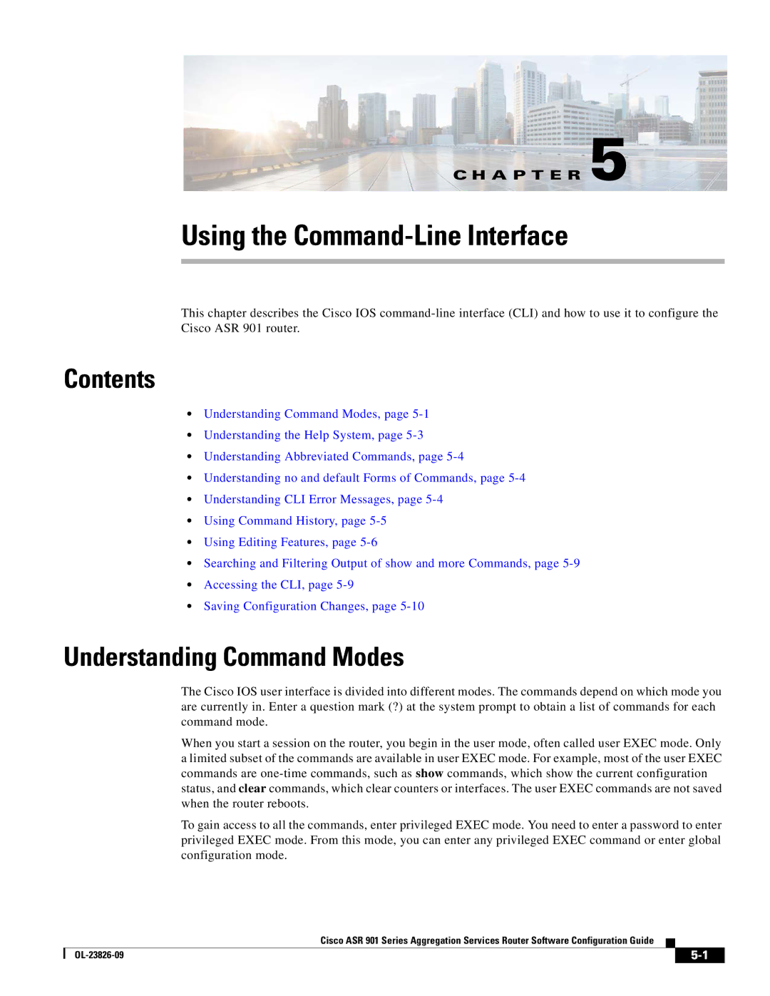 Cisco Systems A9014CFD manual Using the Command-Line Interface, Understanding Command Modes 