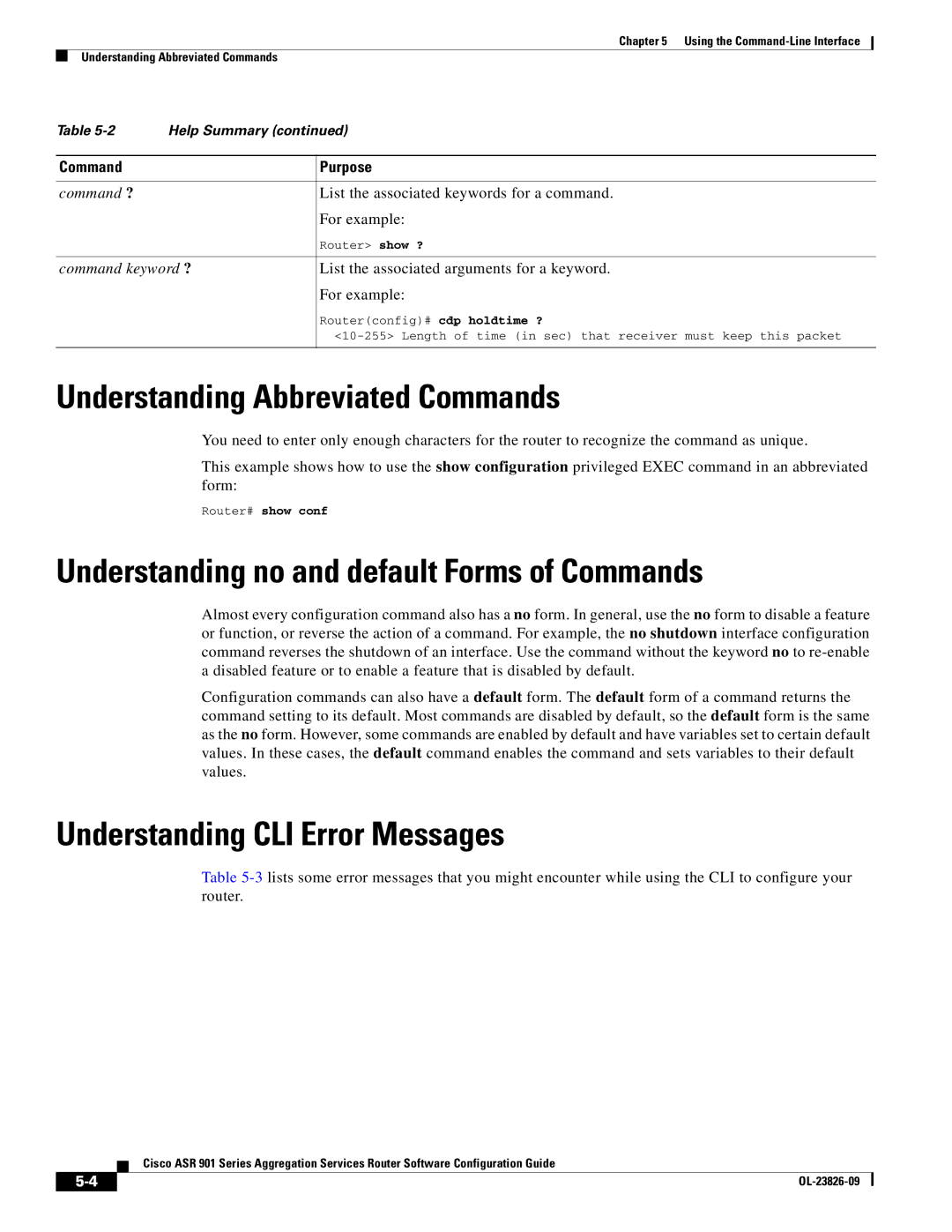 Cisco Systems A9014CFD manual Understanding Abbreviated Commands, Understanding no and default Forms of Commands 