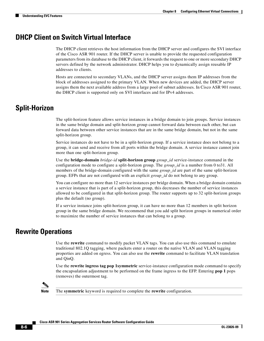 Cisco Systems A9014CFD manual Dhcp Client on Switch Virtual Interface, Split-Horizon, Rewrite Operations 