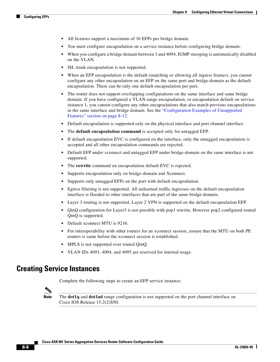 Cisco Systems A9014CFD manual Creating Service Instances 