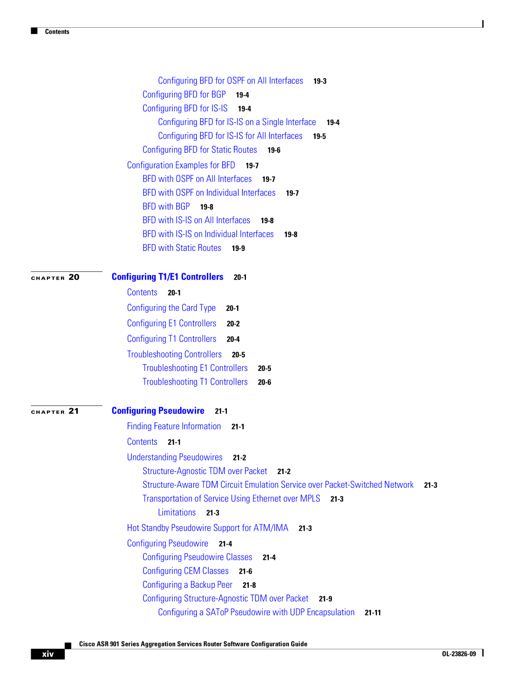 Cisco Systems A9014CFD manual Xiv, 19-6 