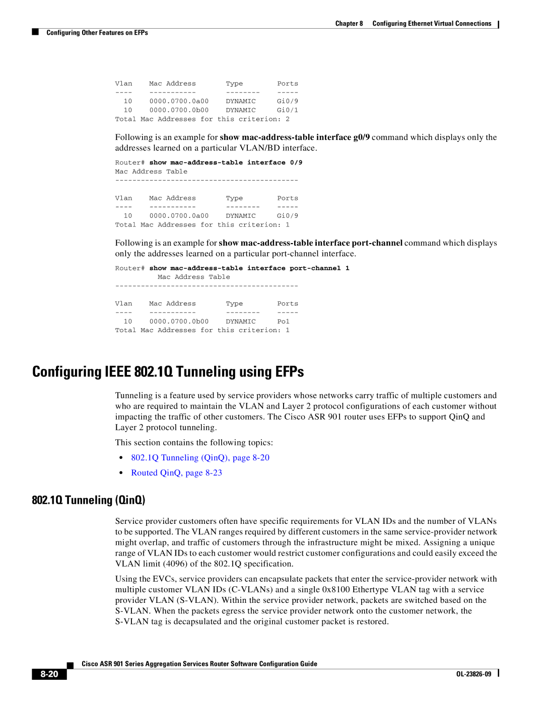 Cisco Systems A9014CFD manual Configuring Ieee 802.1Q Tunneling using EFPs, 802.1Q Tunneling QinQ 