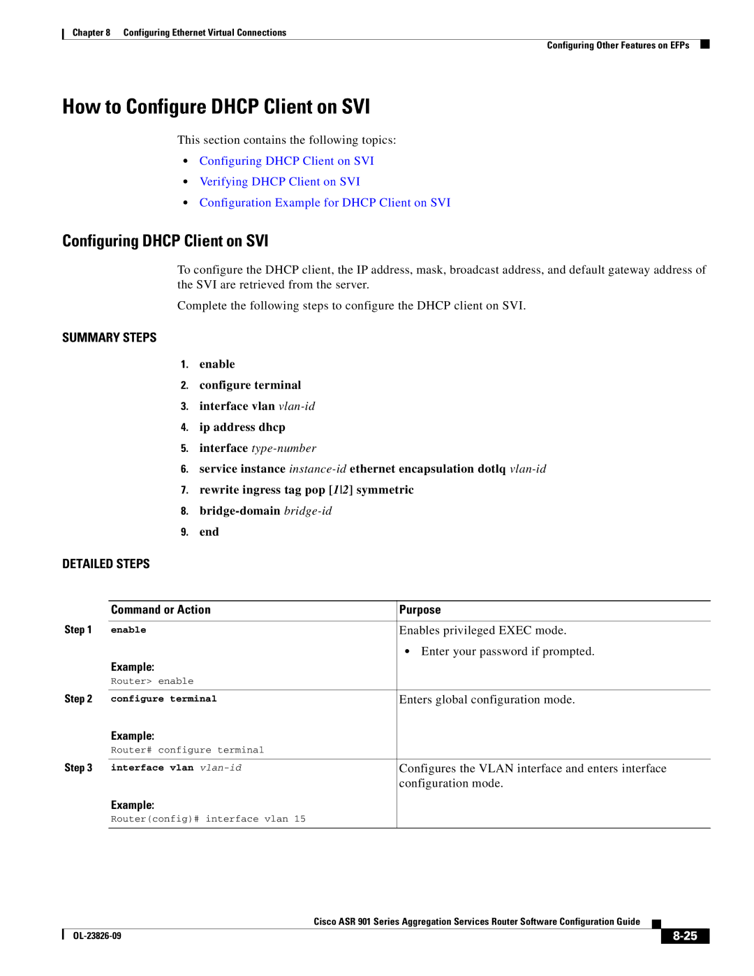 Cisco Systems A9014CFD manual How to Configure Dhcp Client on SVI, Configuring Dhcp Client on SVI, Interface type-number 