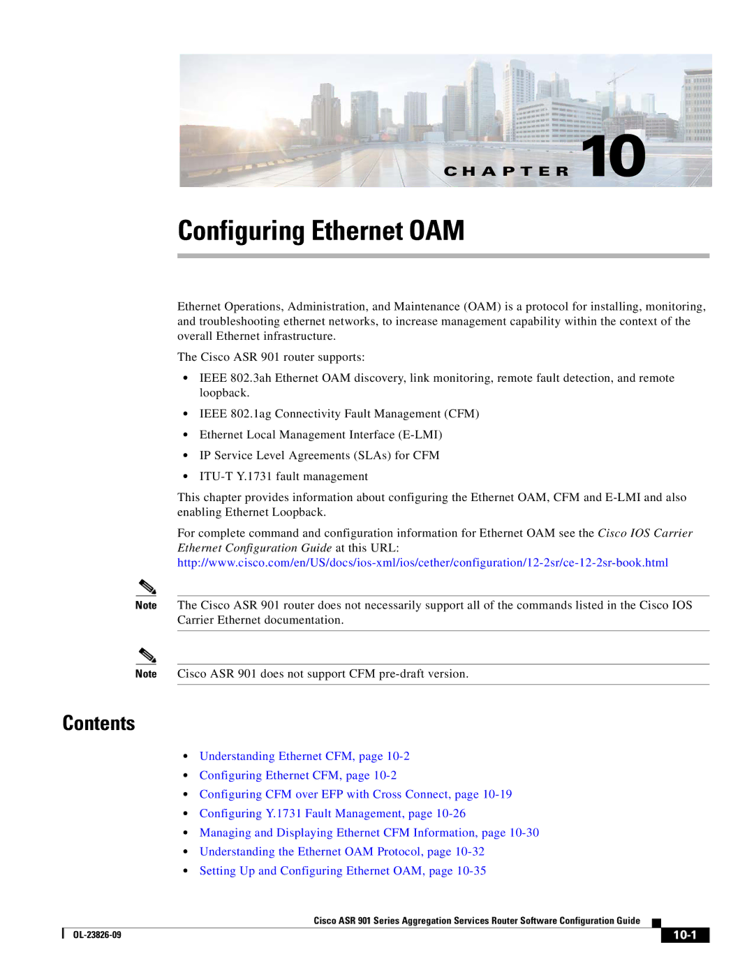 Cisco Systems A9014CFD manual Configuring Ethernet OAM, Contents 