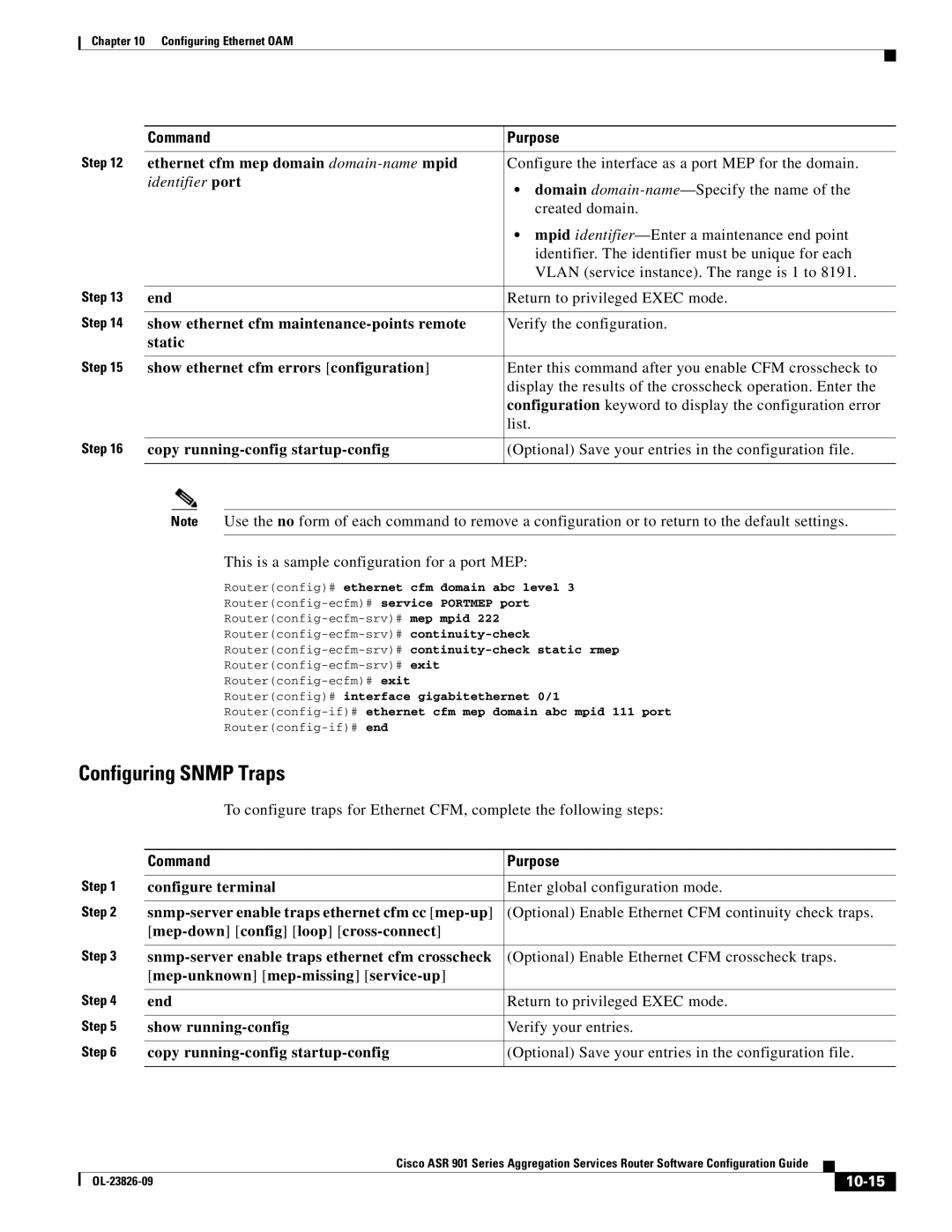 Cisco Systems A9014CFD manual Configuring Snmp Traps, 10-15 