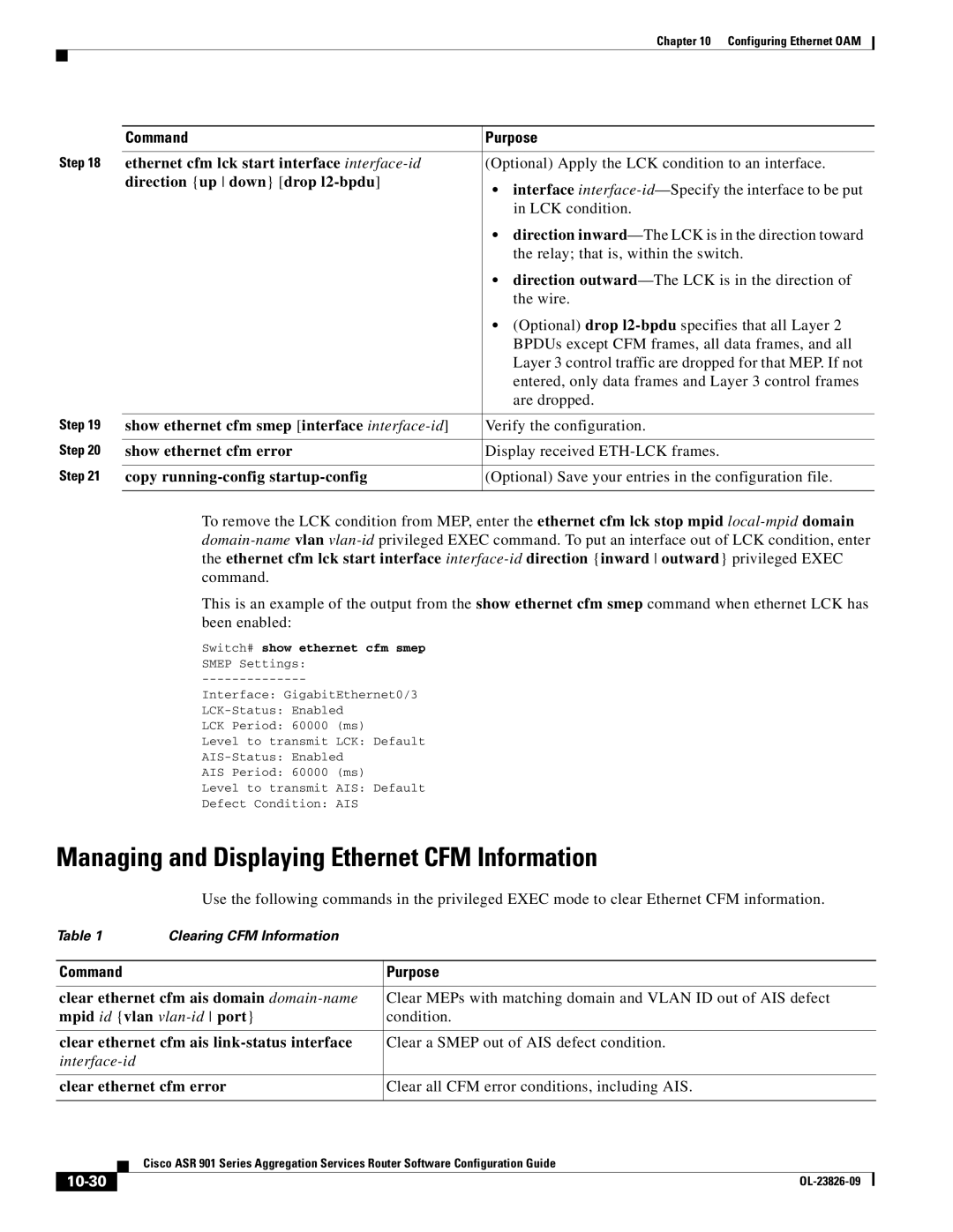 Cisco Systems A9014CFD manual Managing and Displaying Ethernet CFM Information 