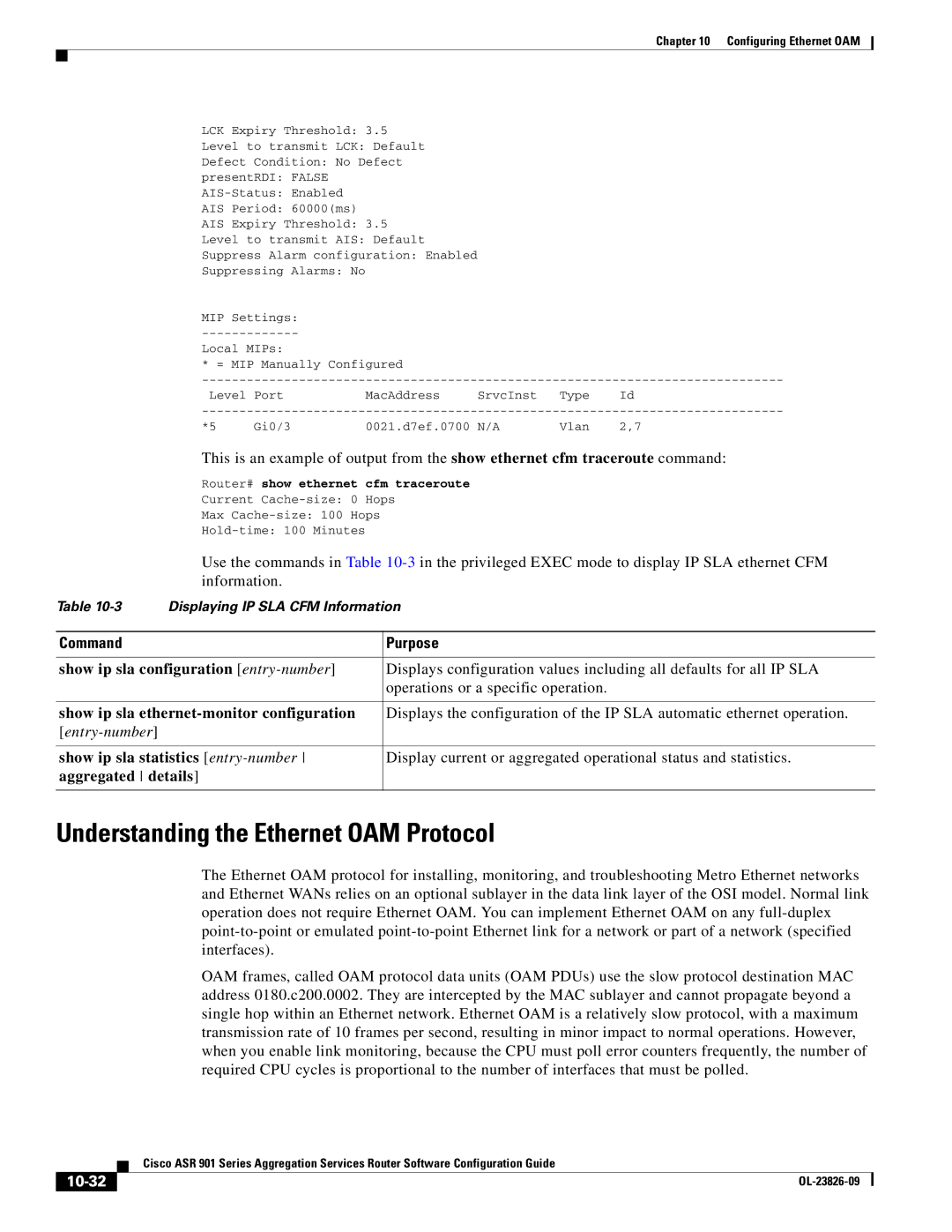 Cisco Systems A9014CFD manual Understanding the Ethernet OAM Protocol, 10-32 