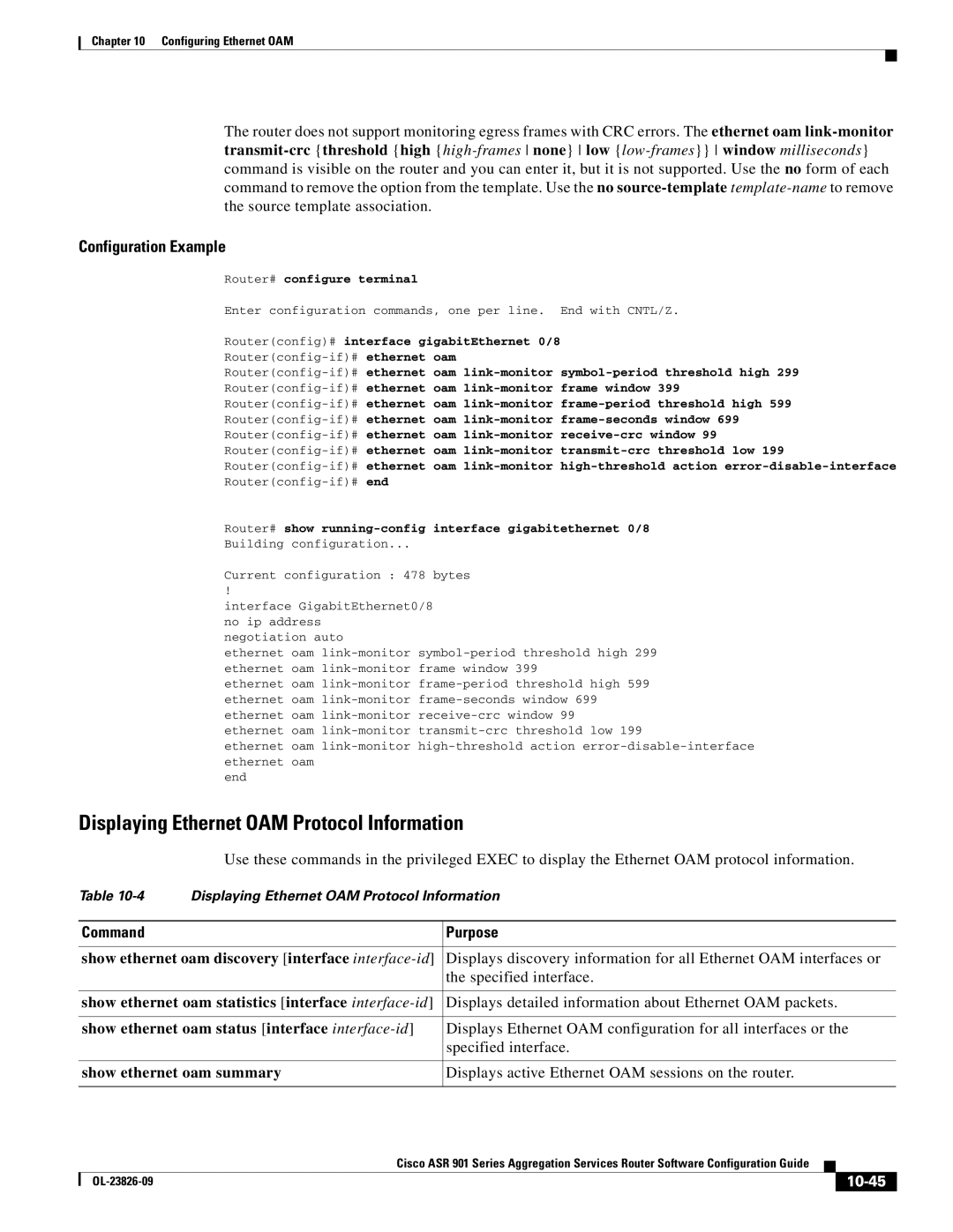 Cisco Systems A9014CFD Displaying Ethernet OAM Protocol Information, Show ethernet oam discovery interface interface-id 