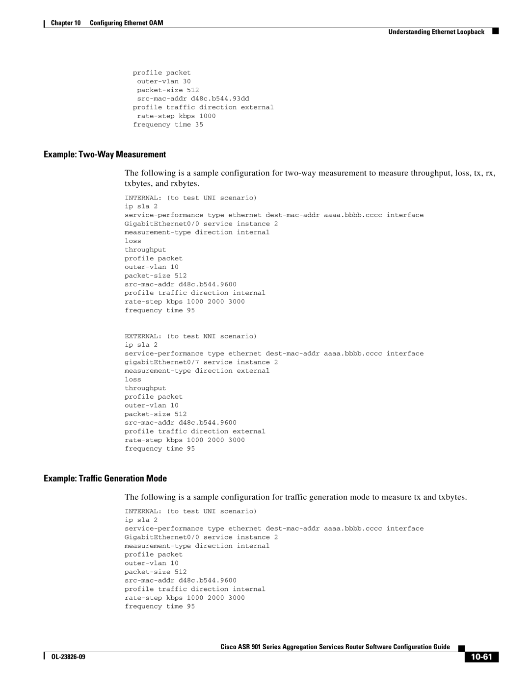 Cisco Systems A9014CFD manual Example Two-Way Measurement, 10-61 