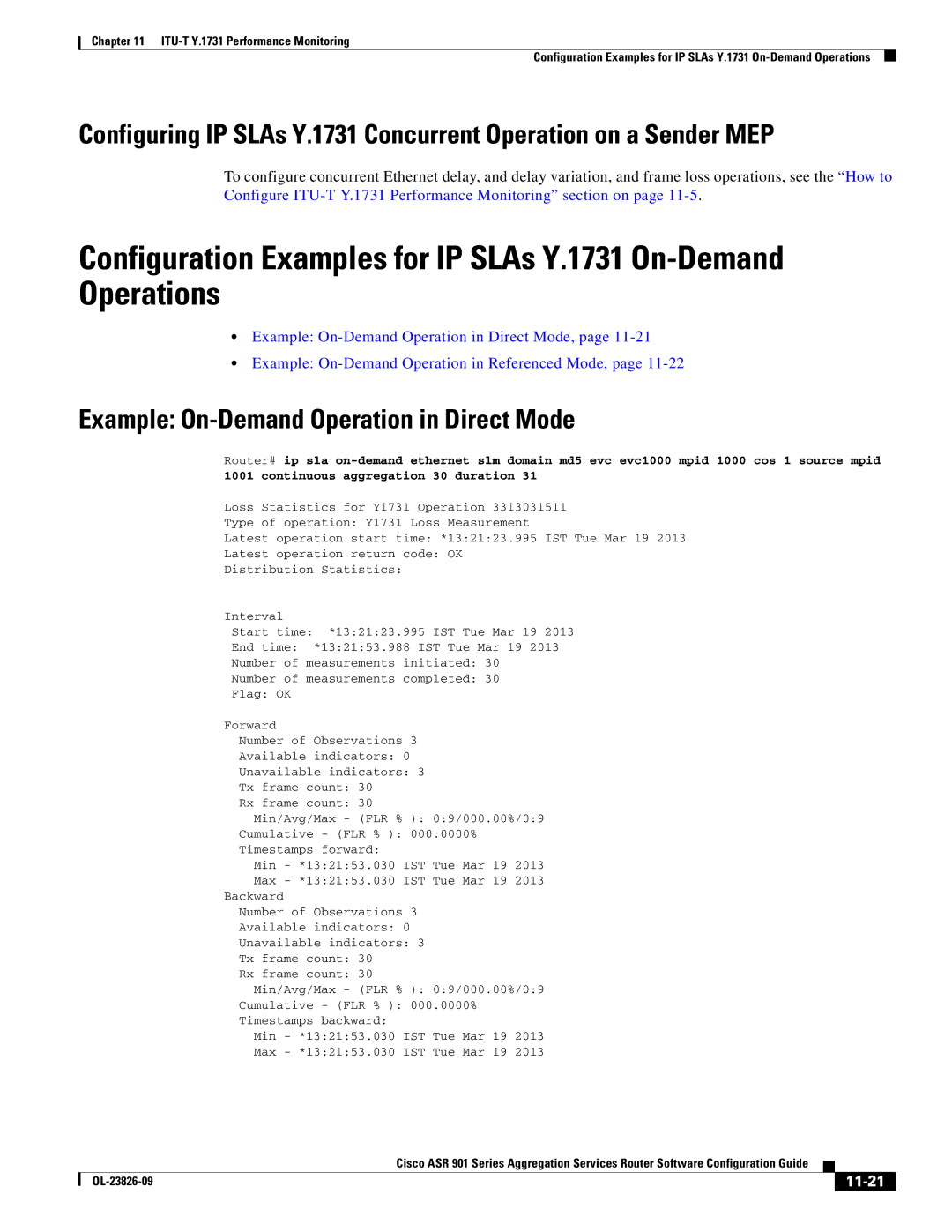 Cisco Systems A9014CFD manual Example On-Demand Operation in Direct Mode, 11-21 