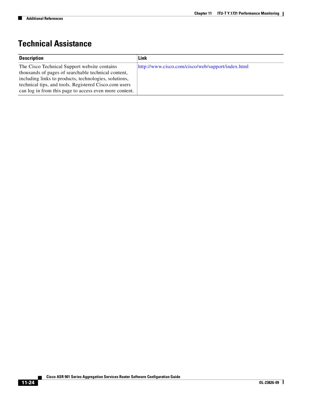 Cisco Systems A9014CFD manual Technical Assistance, 11-24 