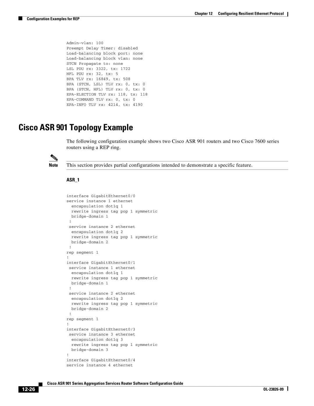 Cisco Systems A9014CFD manual Cisco ASR 901 Topology Example, 12-26 