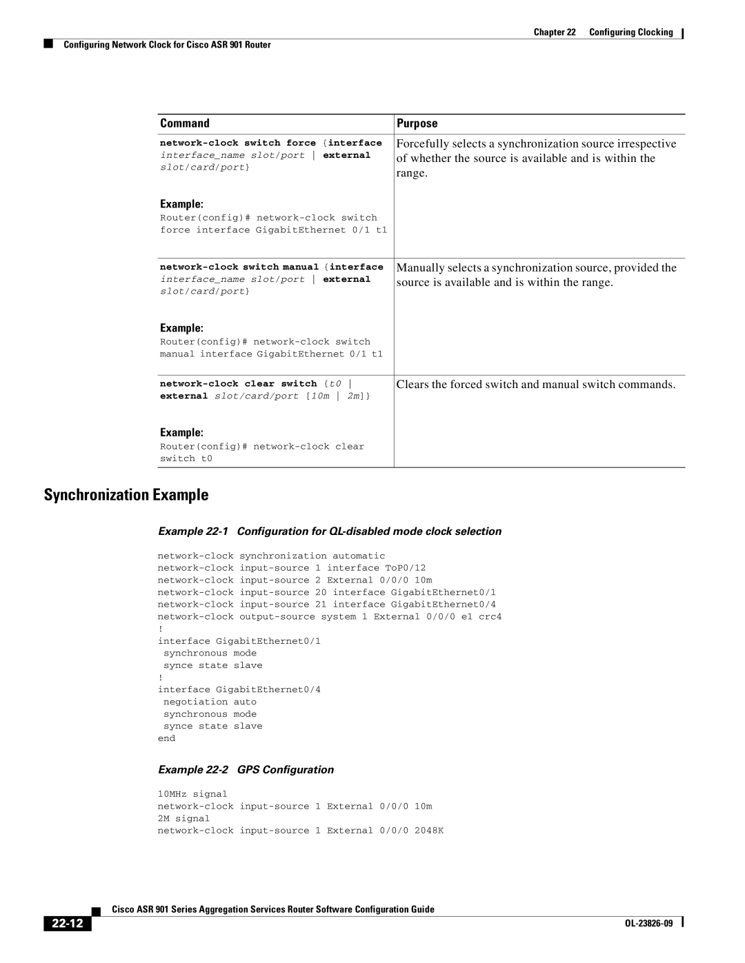 Cisco Systems A9014CFD manual Synchronization Example, 22-12 