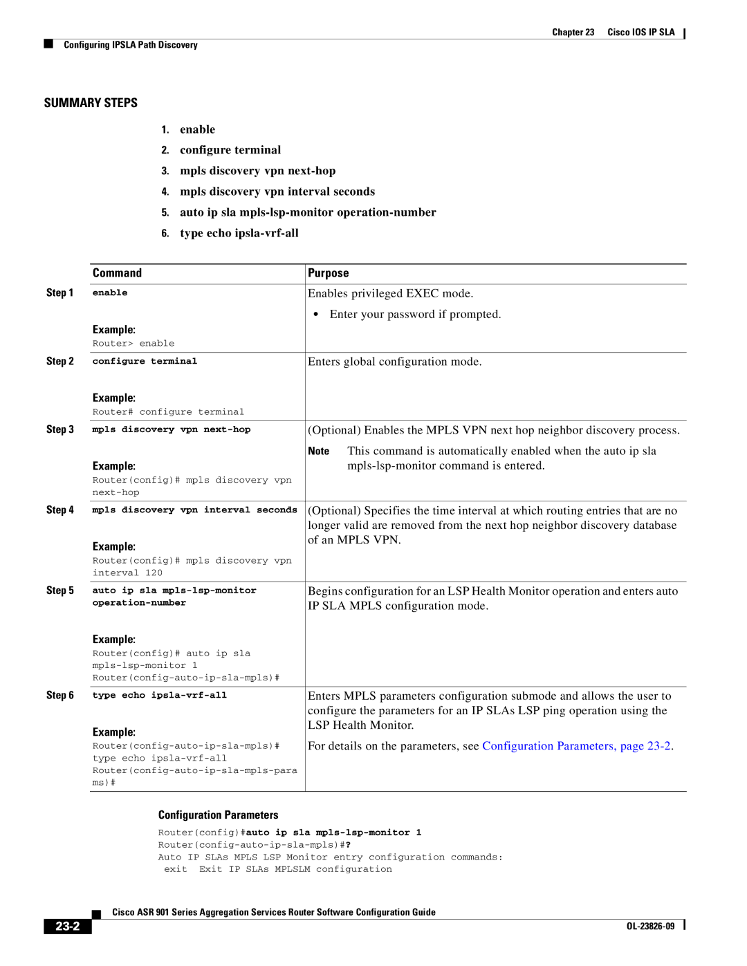 Cisco Systems A9014CFD manual Configuration Parameters, 23-2 