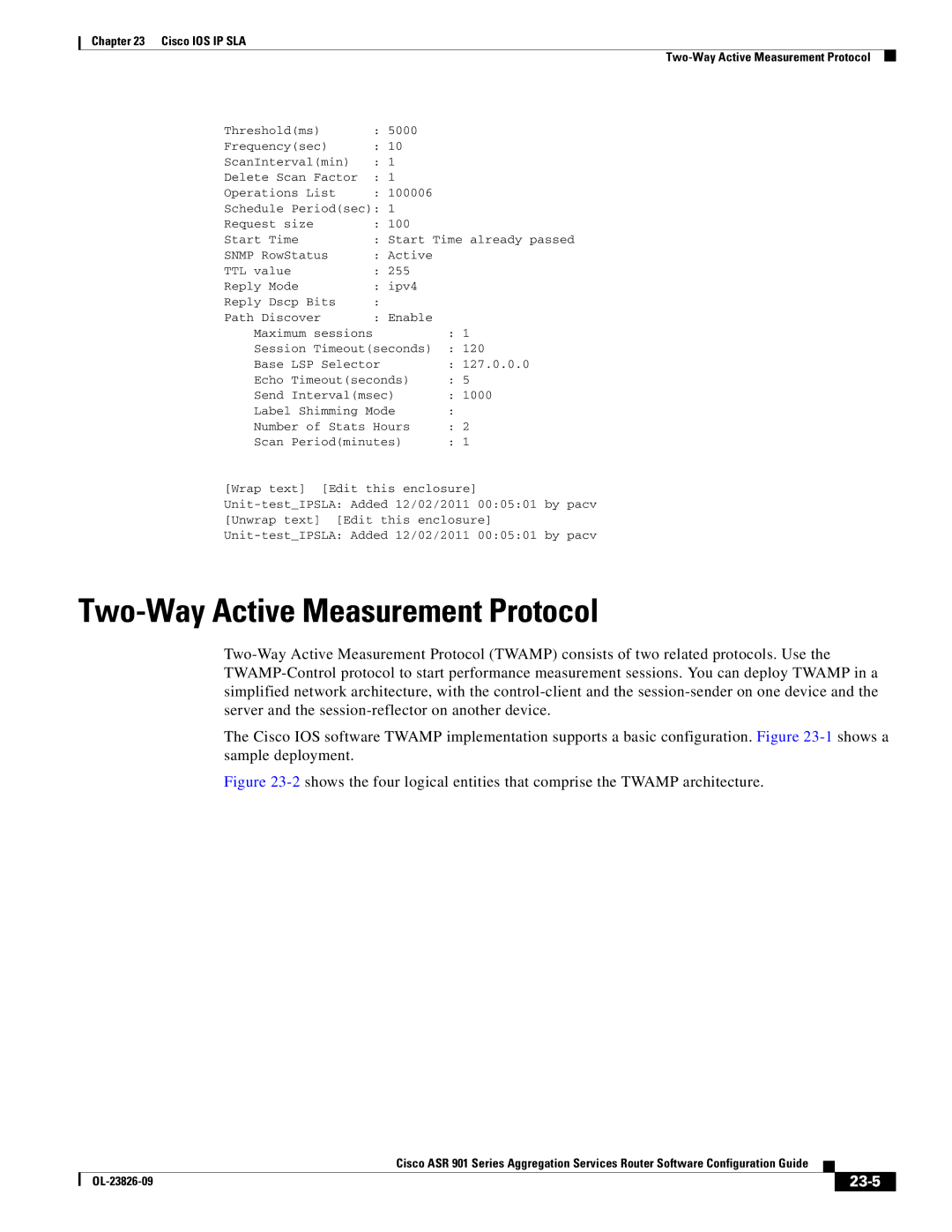 Cisco Systems A9014CFD manual Two-Way Active Measurement Protocol, 23-5 