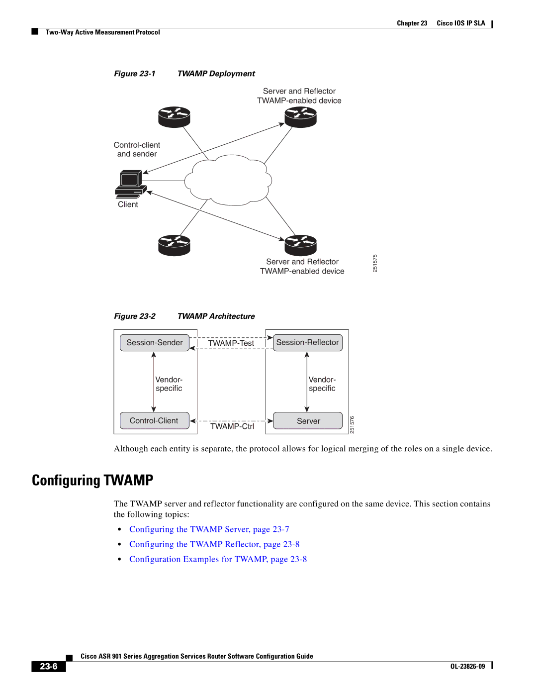 Cisco Systems A9014CFD manual Configuring Twamp, 23-6 