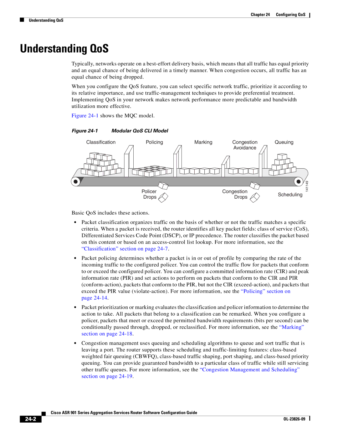 Cisco Systems A9014CFD manual Understanding QoS, 24-2 