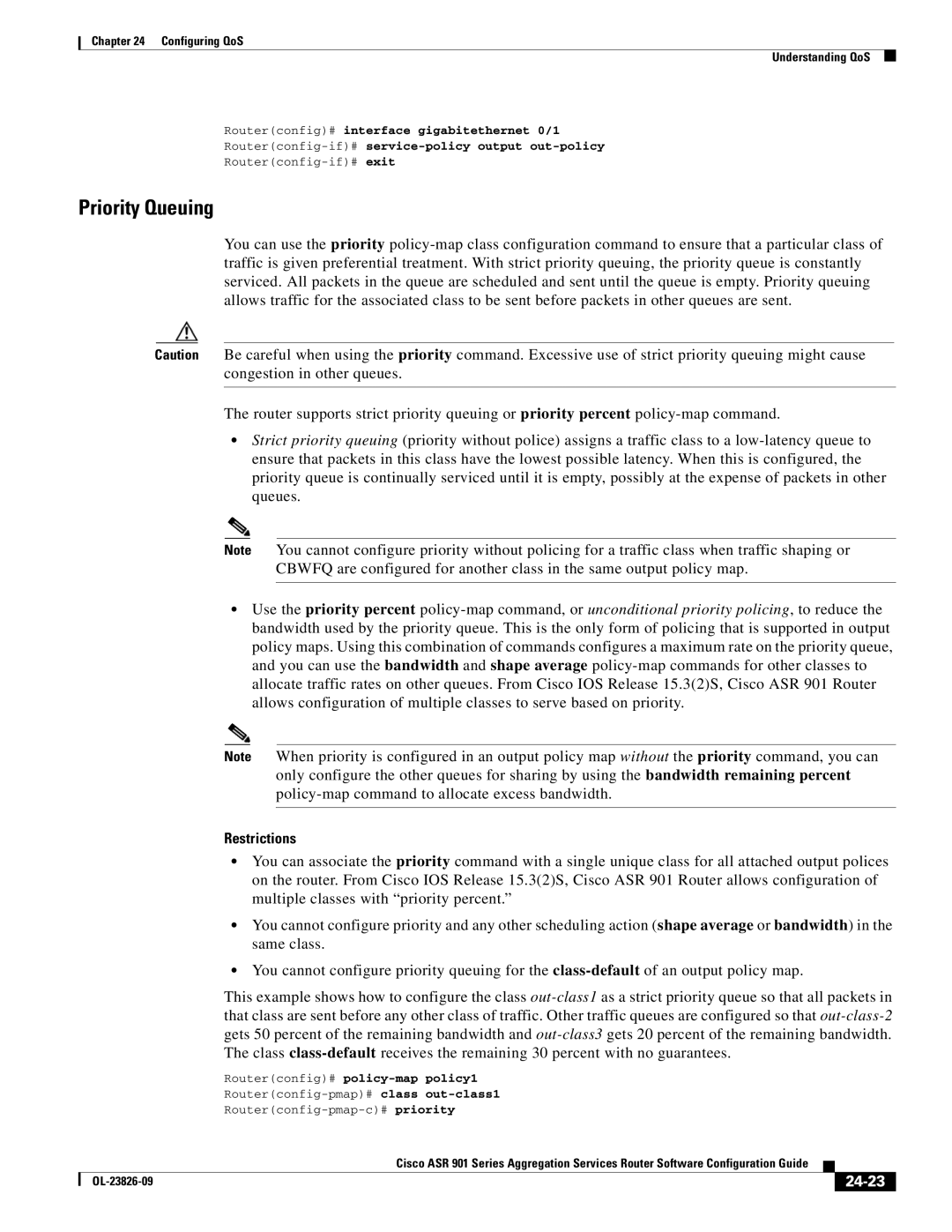 Cisco Systems A9014CFD manual Priority Queuing, 24-23 