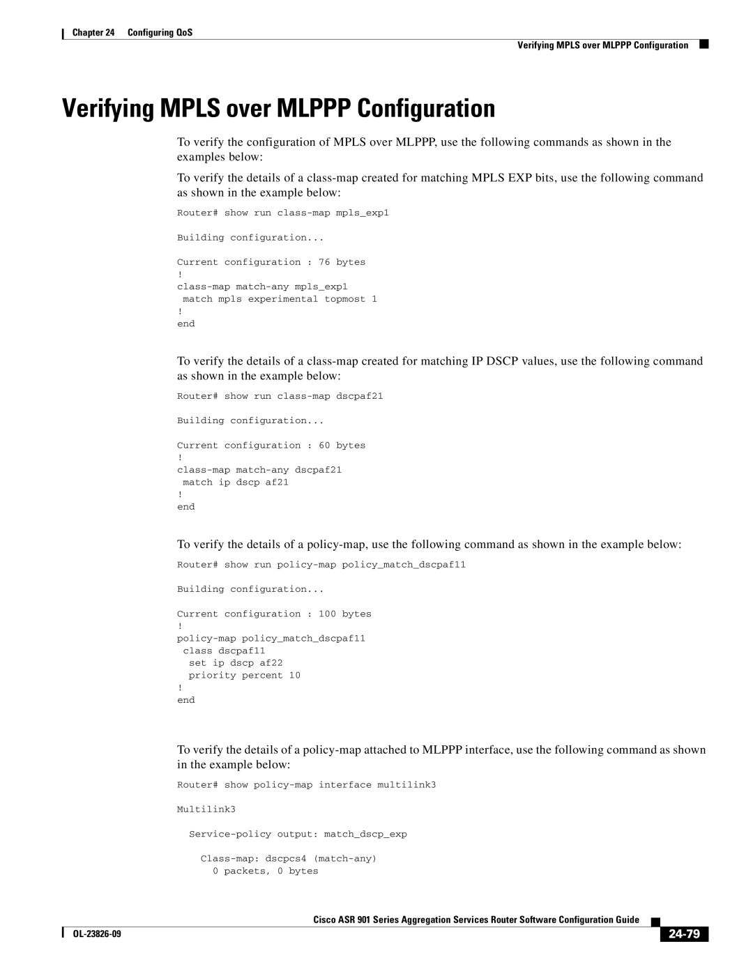 Cisco Systems A9014CFD manual Verifying Mpls over Mlppp Configuration, 24-79 