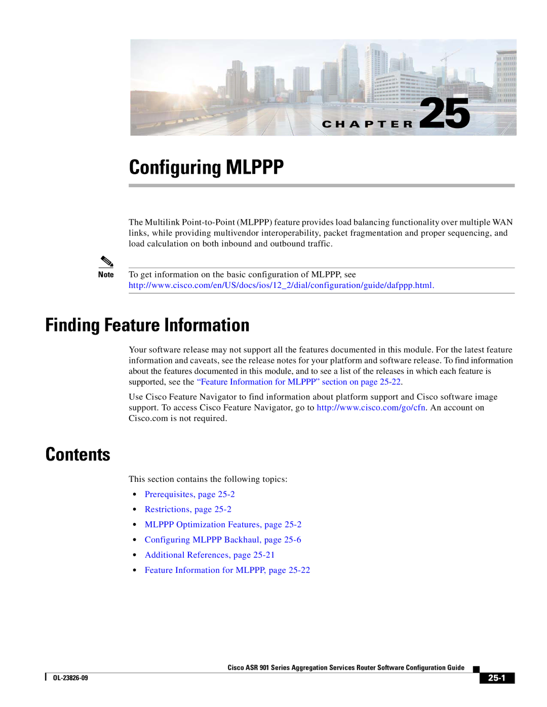 Cisco Systems A9014CFD manual Configuring Mlppp, 25-1 