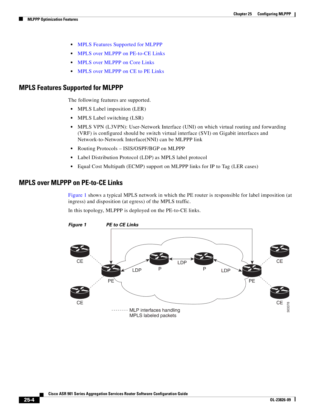 Cisco Systems A9014CFD manual Mpls Label imposition LER Mpls Label switching LSR, 25-4 