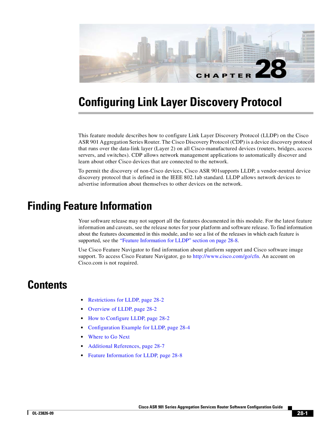 Cisco Systems A9014CFD manual Configuring Link Layer Discovery Protocol, 28-1 