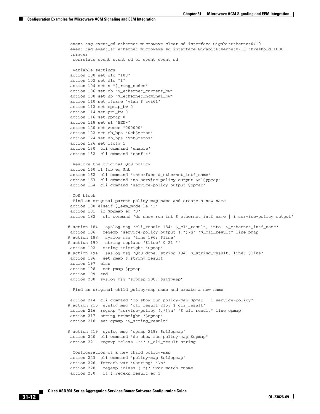 Cisco Systems A9014CFD manual 31-12, Action 104 set n $ringnodes 