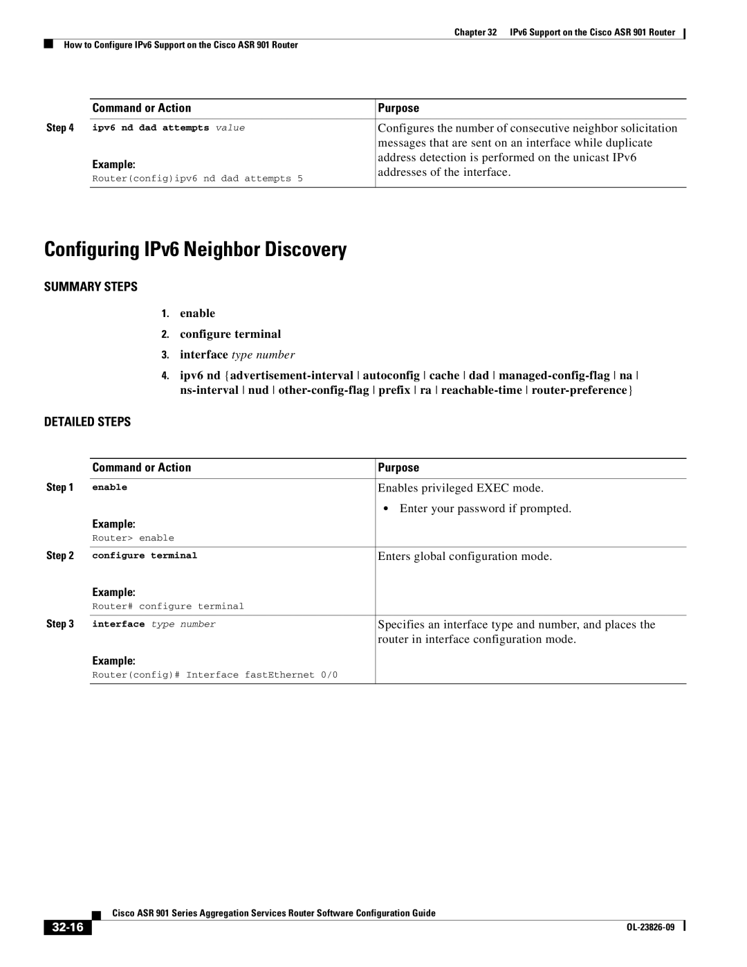 Cisco Systems A9014CFD manual Configuring IPv6 Neighbor Discovery, 32-16 