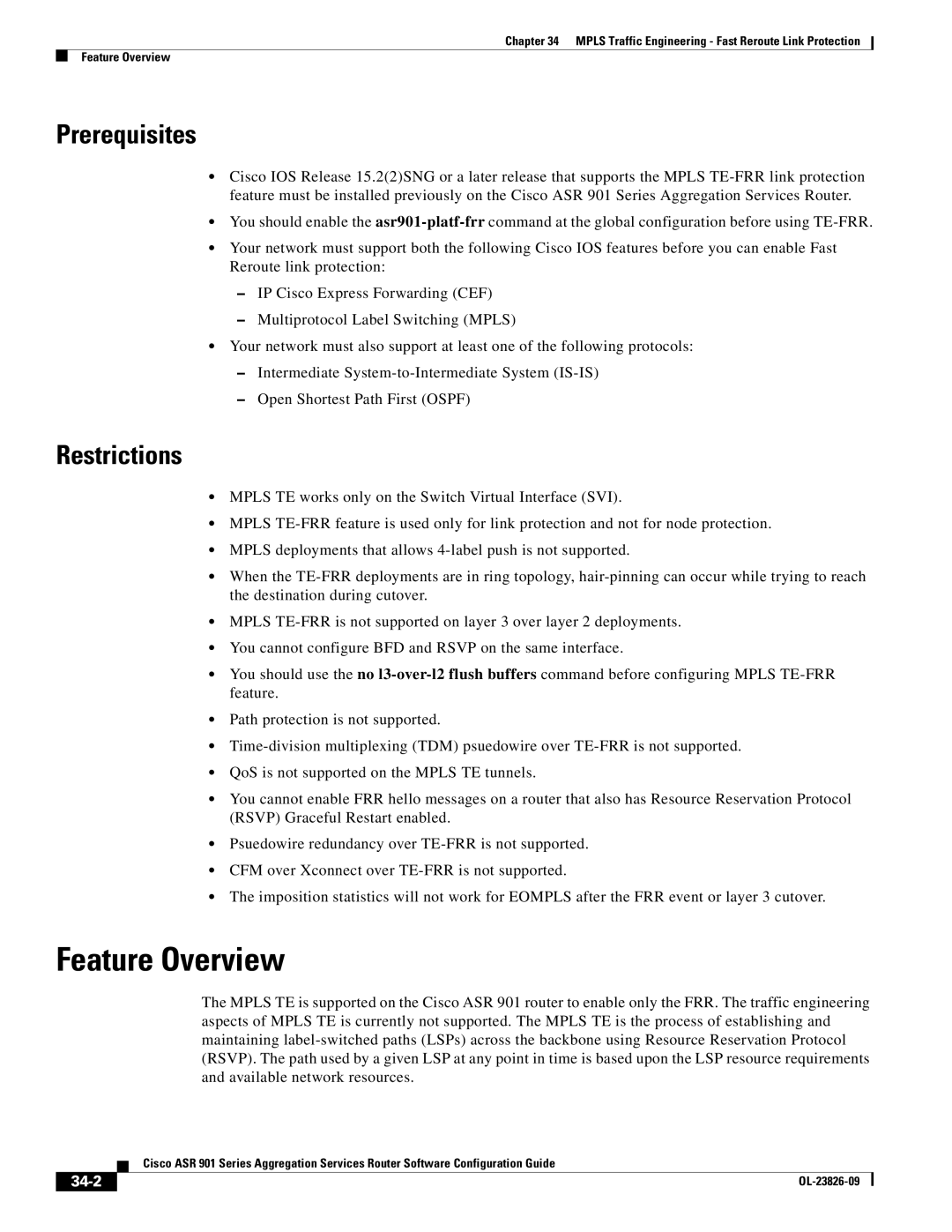 Cisco Systems A9014CFD manual Prerequisites, 34-2 