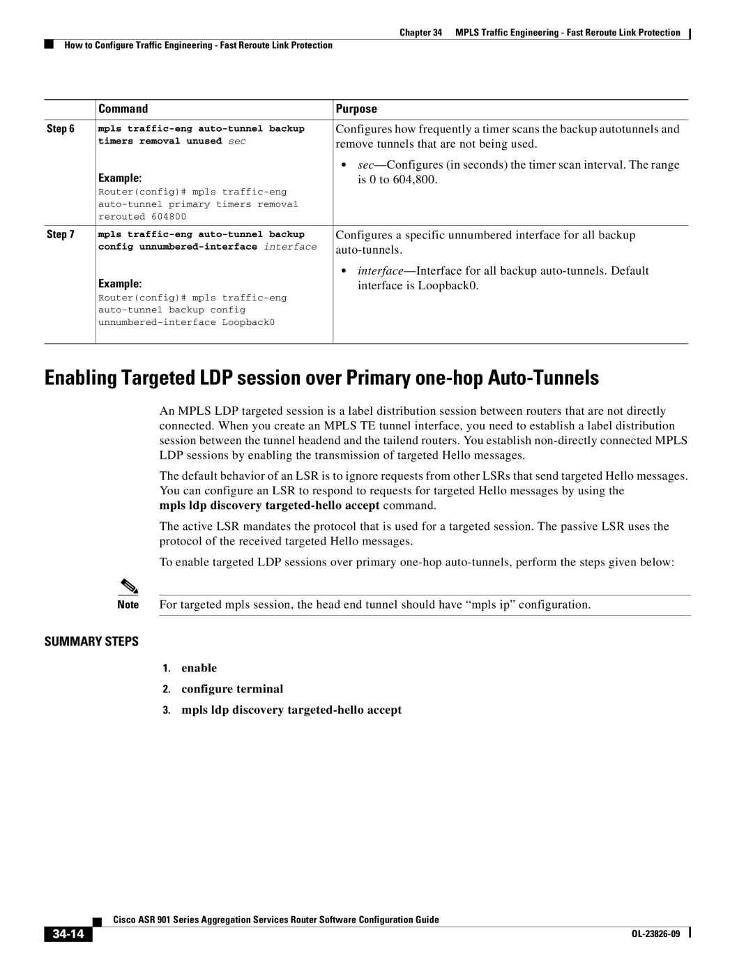 Cisco Systems A9014CFD manual Mpls ldp discovery targeted-hello accept command, 34-14 