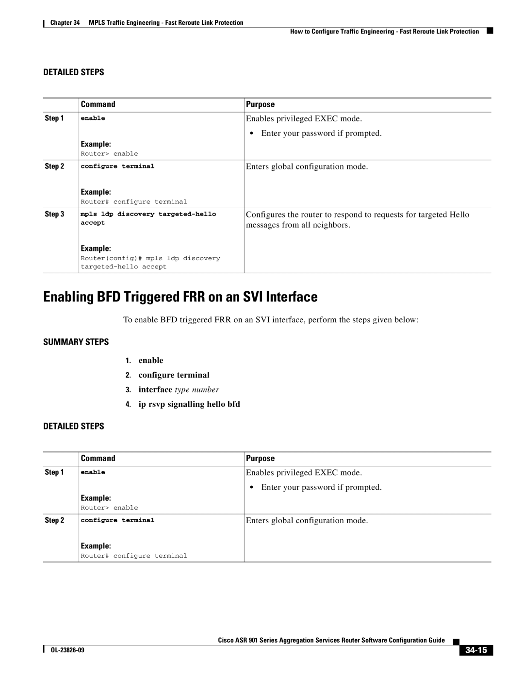 Cisco Systems A9014CFD manual Enabling BFD Triggered FRR on an SVI Interface, Messages from all neighbors, 34-15 