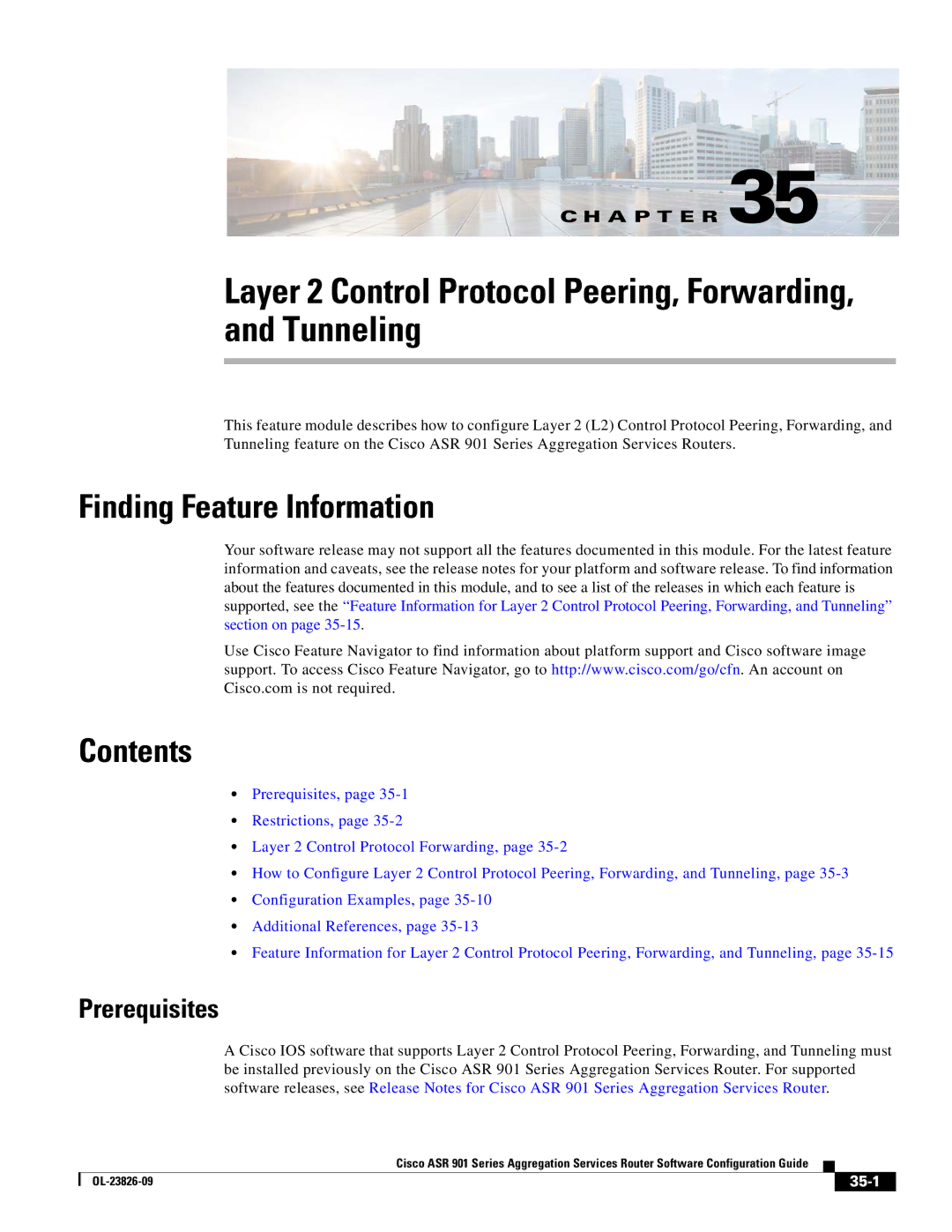 Cisco Systems A9014CFD manual Layer 2 Control Protocol Peering, Forwarding, and Tunneling, 35-1 