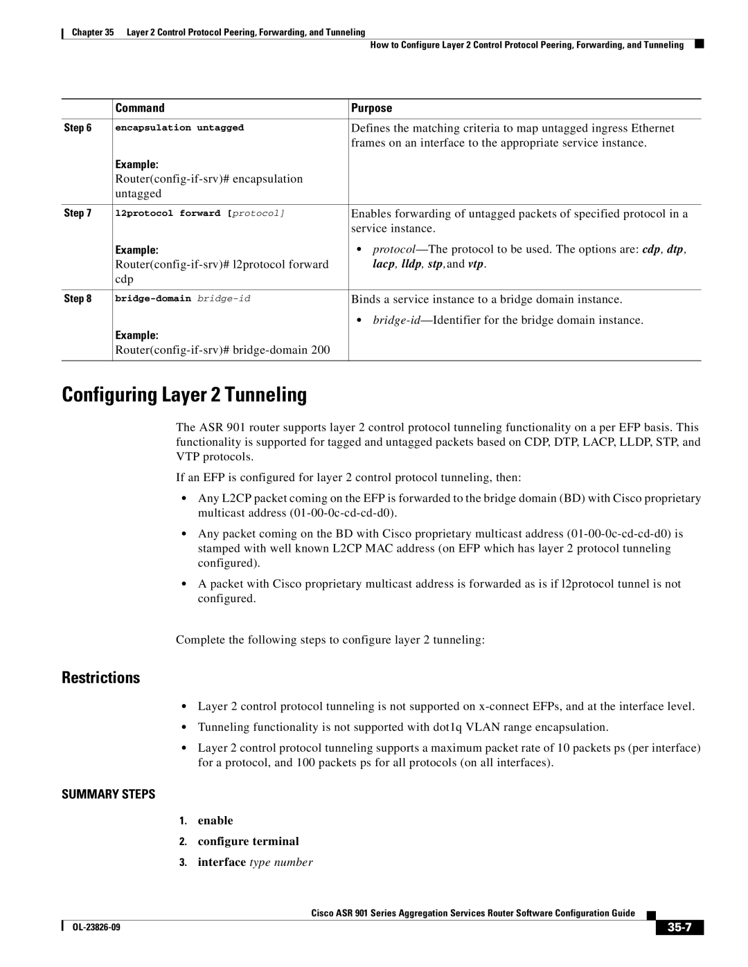 Cisco Systems A9014CFD manual Configuring Layer 2 Tunneling, 35-7 