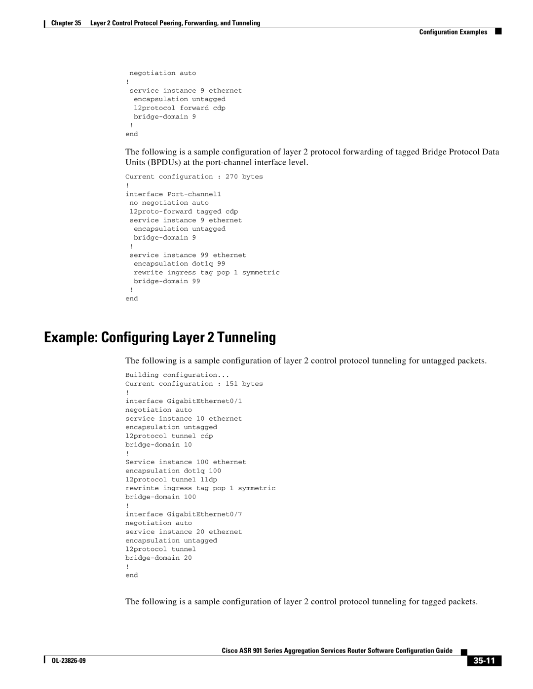 Cisco Systems A9014CFD manual Example Configuring Layer 2 Tunneling, 35-11 