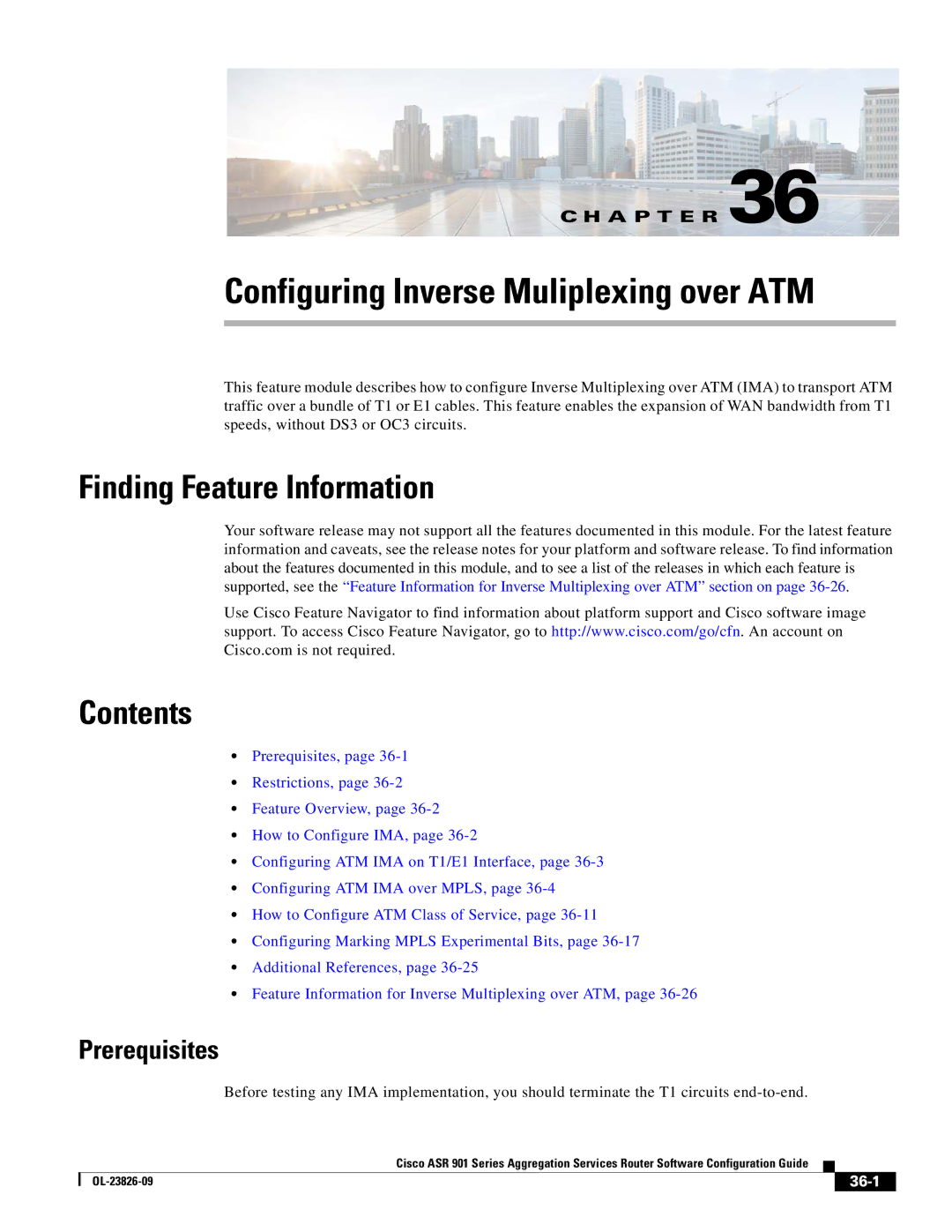 Cisco Systems A9014CFD manual Configuring Inverse Muliplexing over ATM, 36-1 