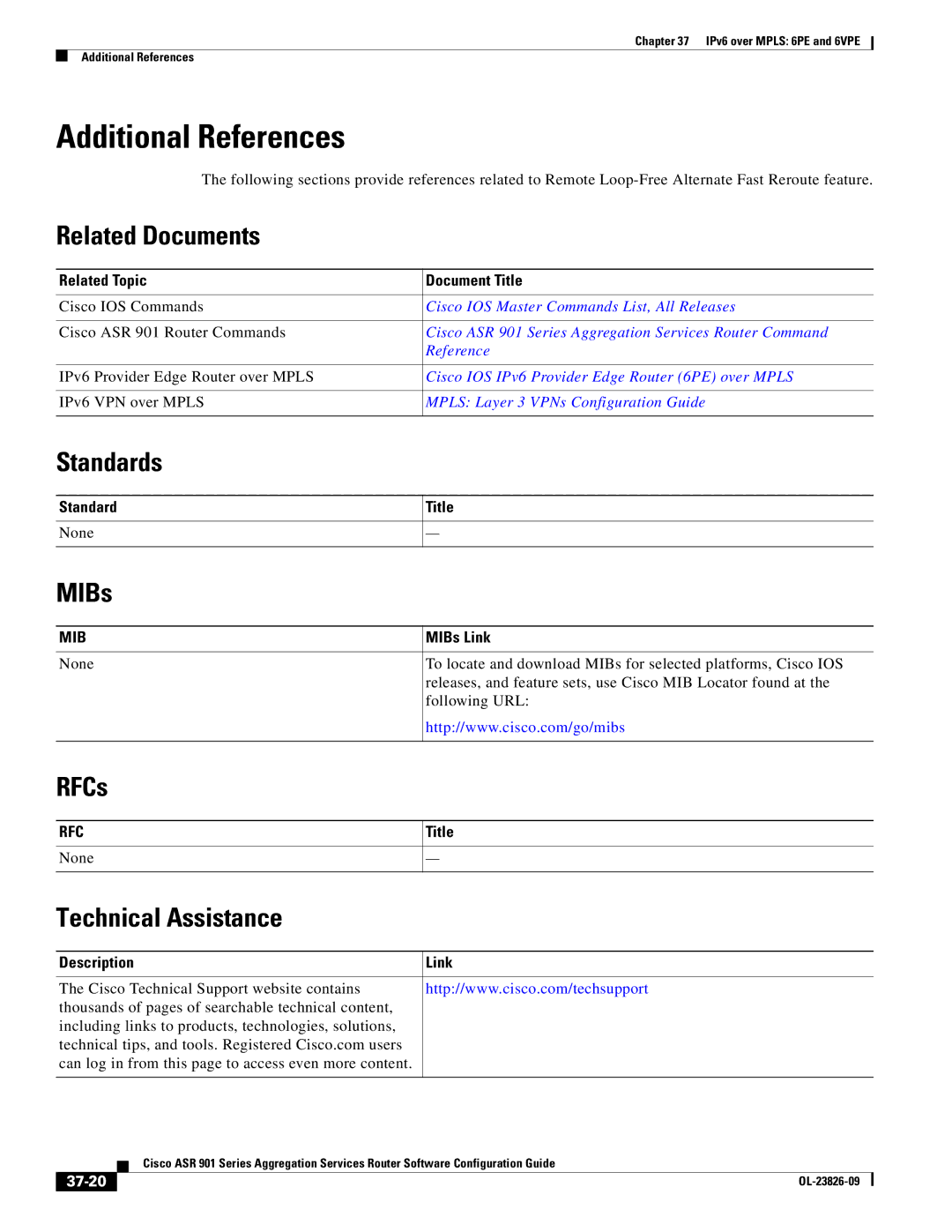 Cisco Systems A9014CFD manual Additional References, 37-20 