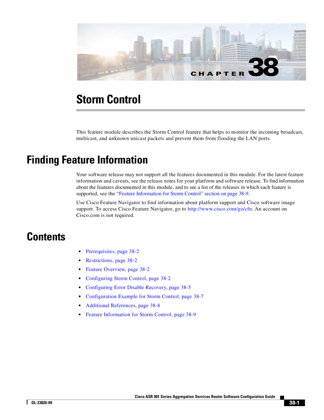 Cisco Systems A9014CFD manual Storm Control, 38-1 