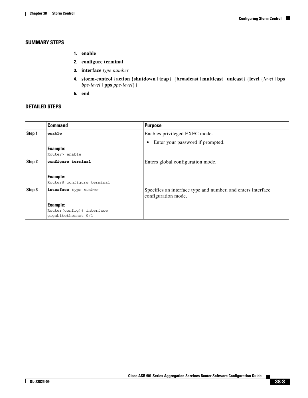 Cisco Systems A9014CFD manual Enable Configure terminal, 38-3 