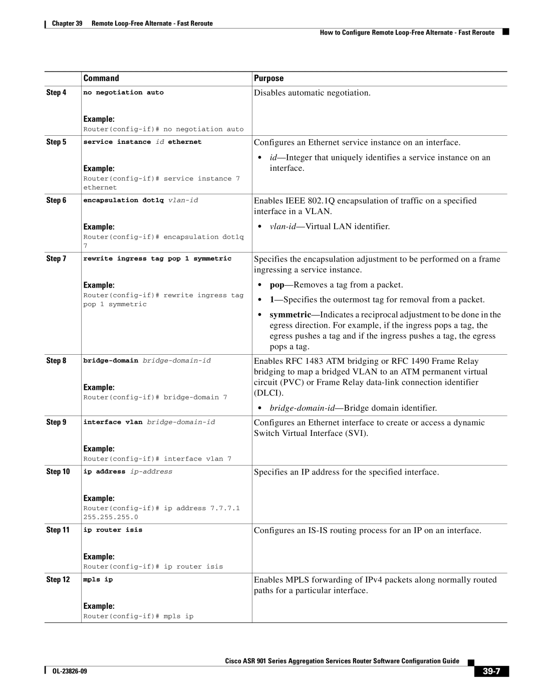 Cisco Systems A9014CFD manual Switch Virtual Interface SVI, Specifies an IP address for the specified interface, 39-7 