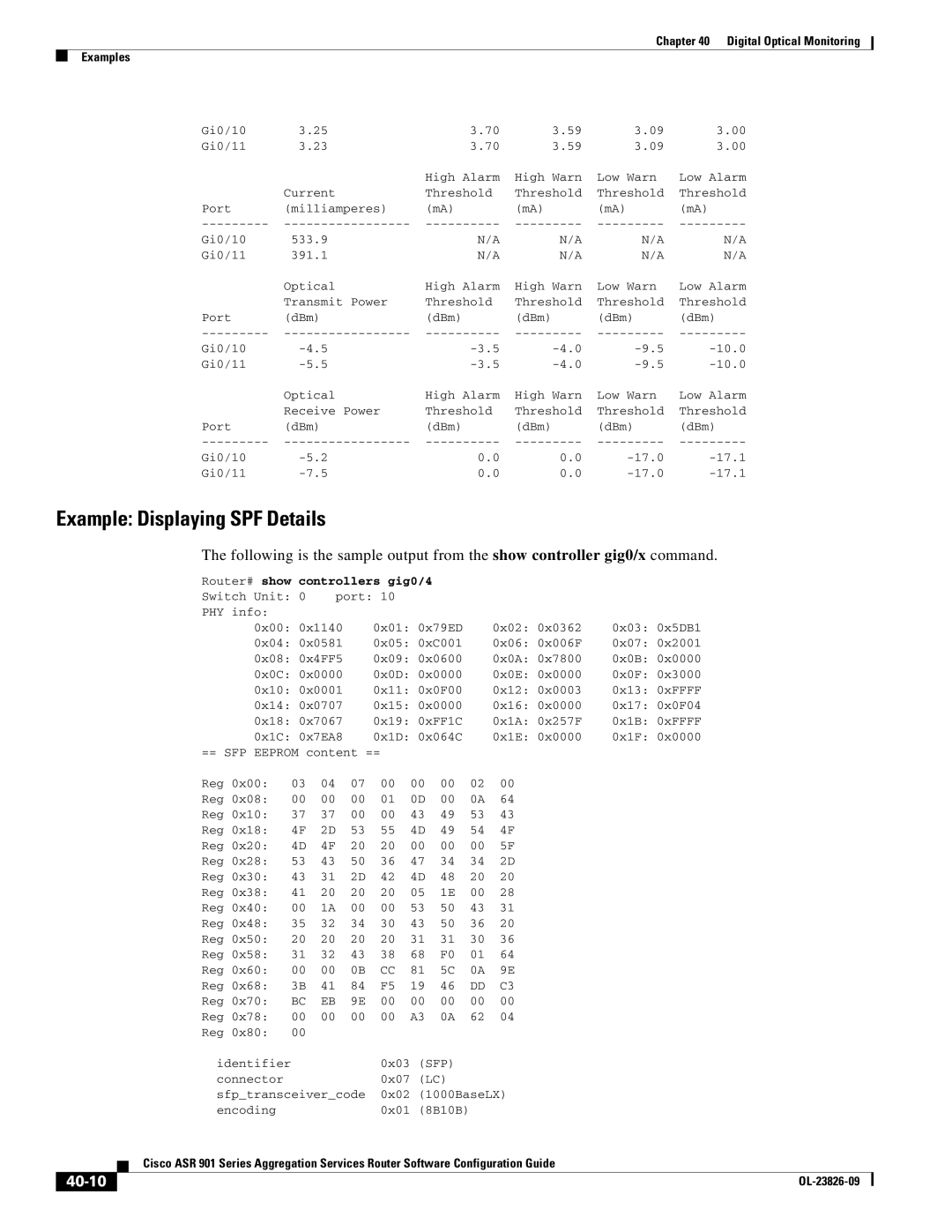 Cisco Systems A9014CFD manual Example Displaying SPF Details, 40-10 