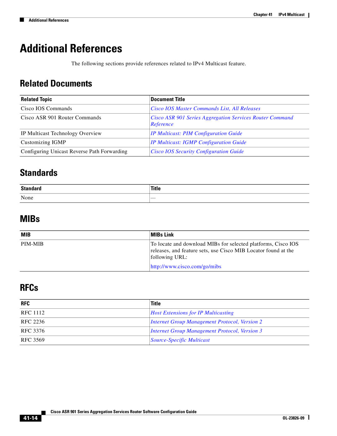 Cisco Systems A9014CFD manual Additional References, 41-14 