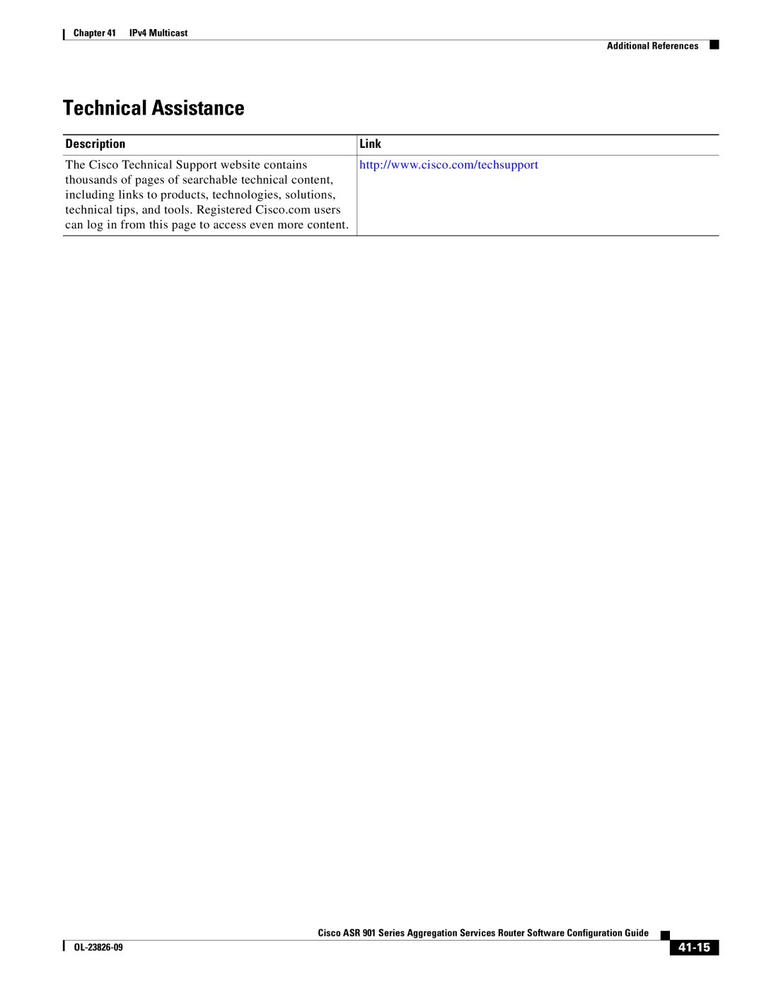 Cisco Systems A9014CFD manual Technical Assistance, 41-15 