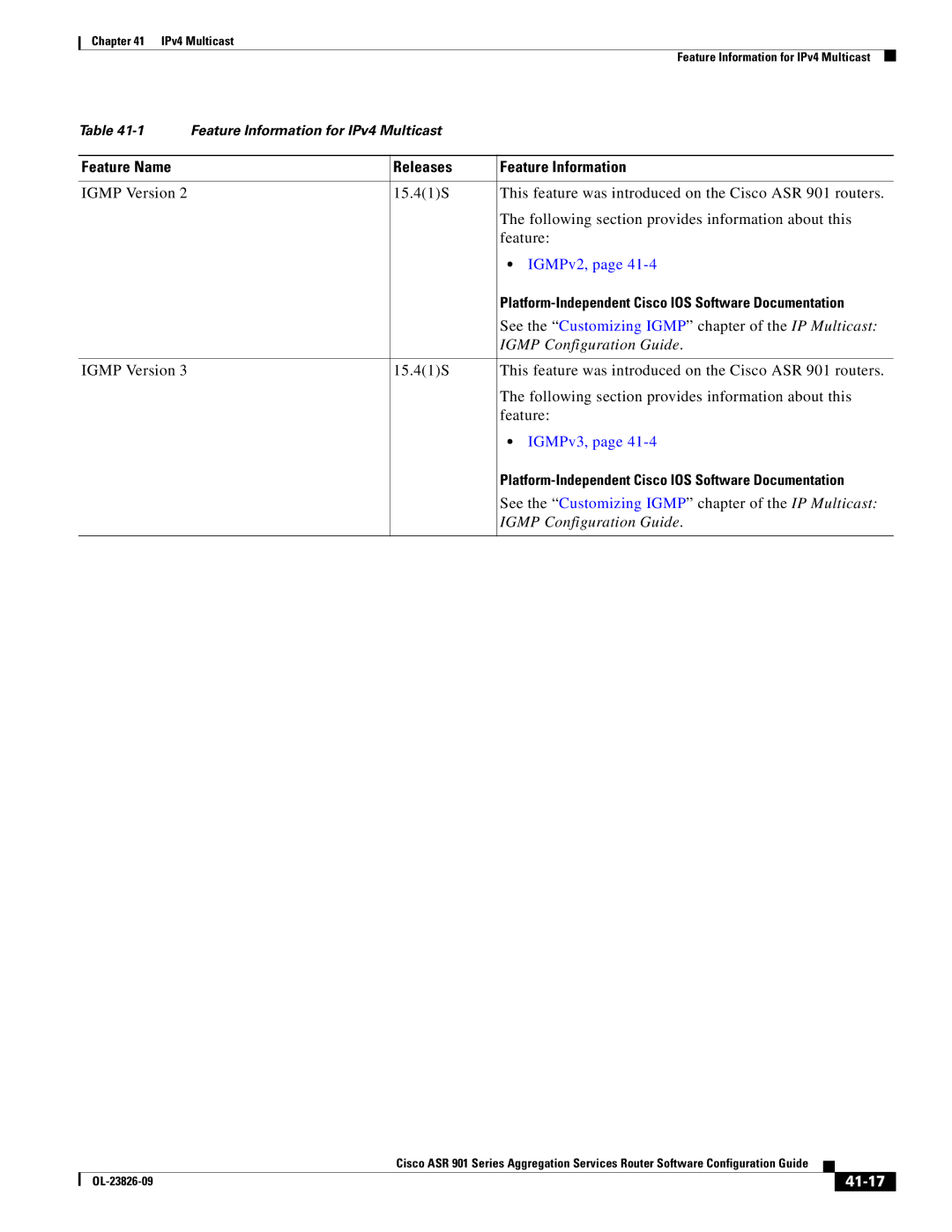 Cisco Systems A9014CFD manual IGMPv2, 41-17 