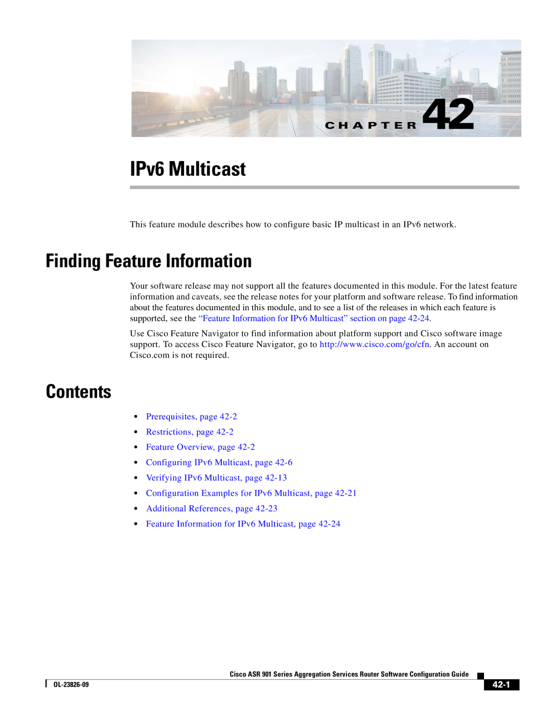 Cisco Systems A9014CFD manual IPv6 Multicast, 42-1 