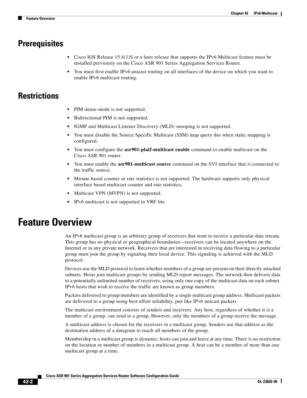 Cisco Systems A9014CFD manual Prerequisites, 42-2 